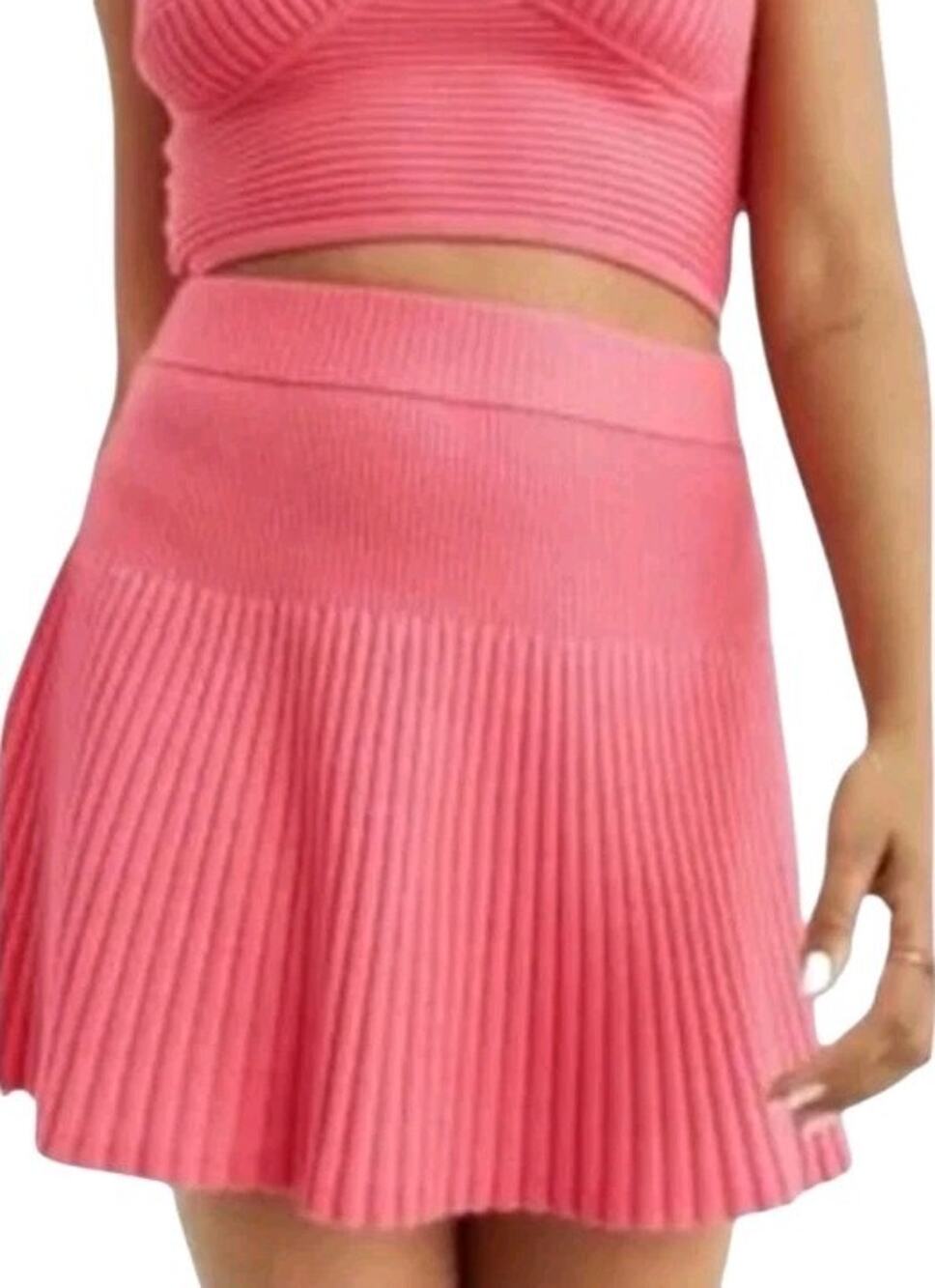 Aerie Take Charge Ribbed Pleated Sweater Skirt Size Large Tennis Preppy Academia